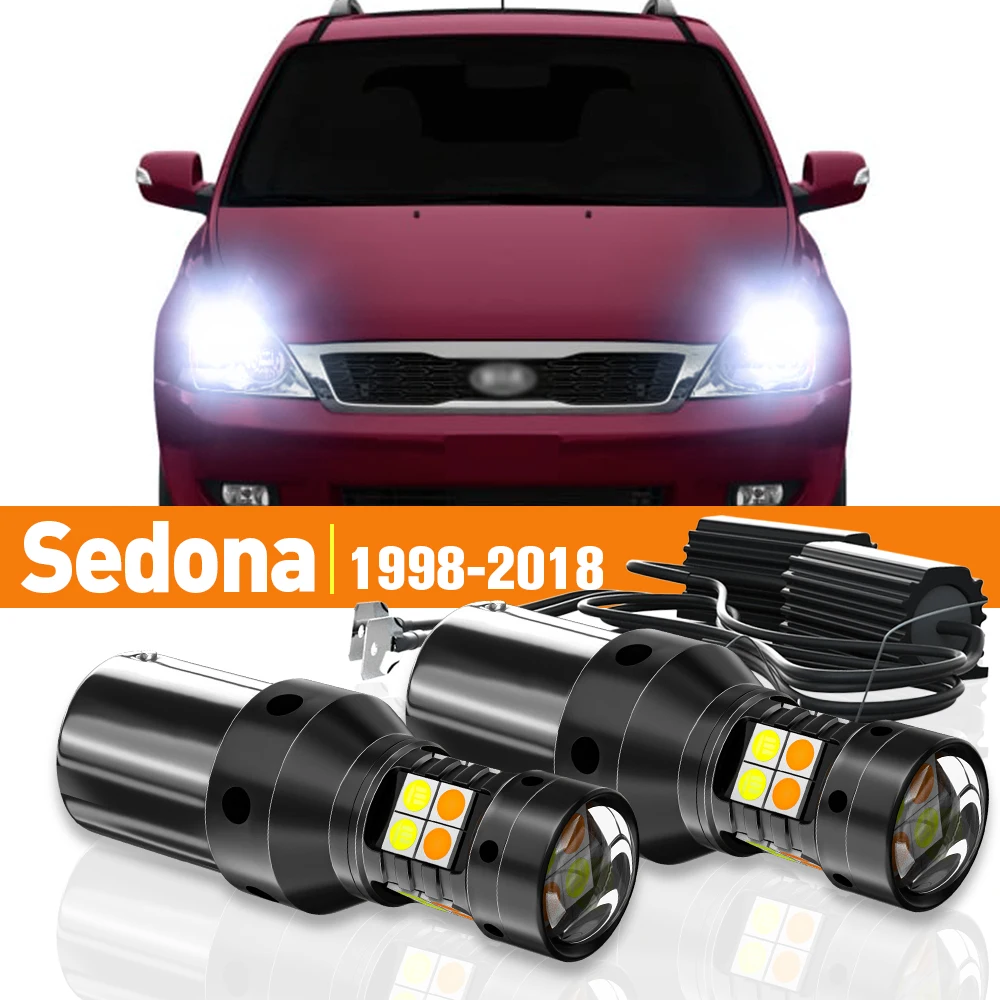 2x LED Dual Mode Turn Signal+Daytime Running Light DRL For Kia Sedona 1 2 3 1998-2018 2011 2012 2013 2014 Accessories Canbus