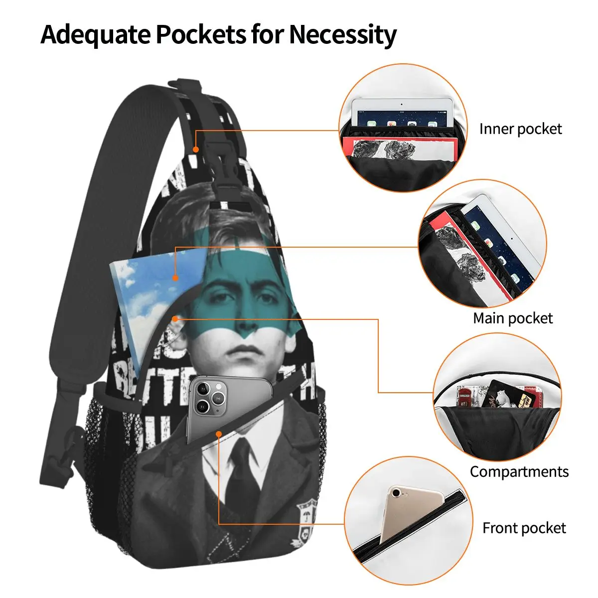 Umbrella Academy Sling Bags Chest Crossbody Shoulder Sling Backpack Outdoor Sports Daypacks Number 5 tv Printed Pack