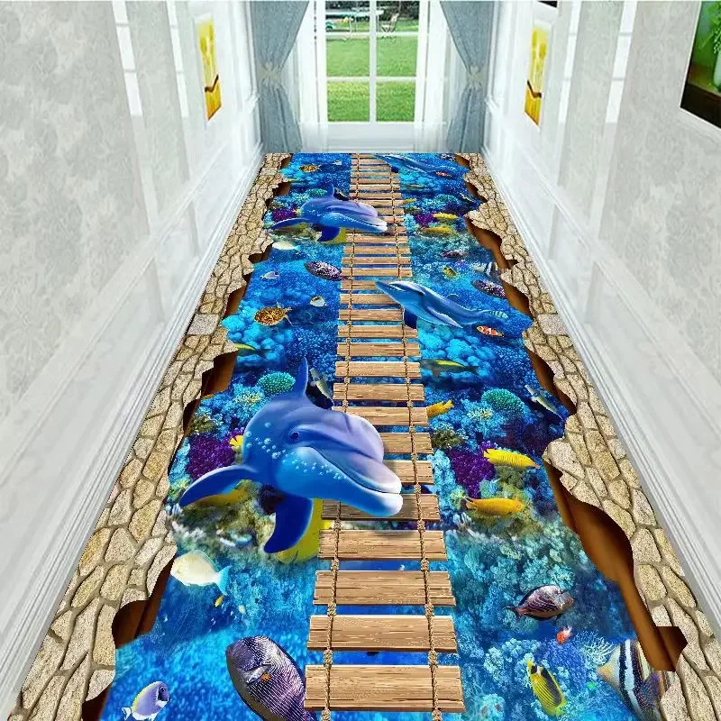 

3D Fun Adventure Corridor Mat Bedroom Kitchen Rugs Kids Room Decorative Play Mat Area Rug Pastoral Carpets for Living Room