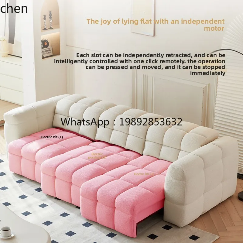marshmallow retractable sofa bed small apartment living room light luxury lamb wool sofa home accessories