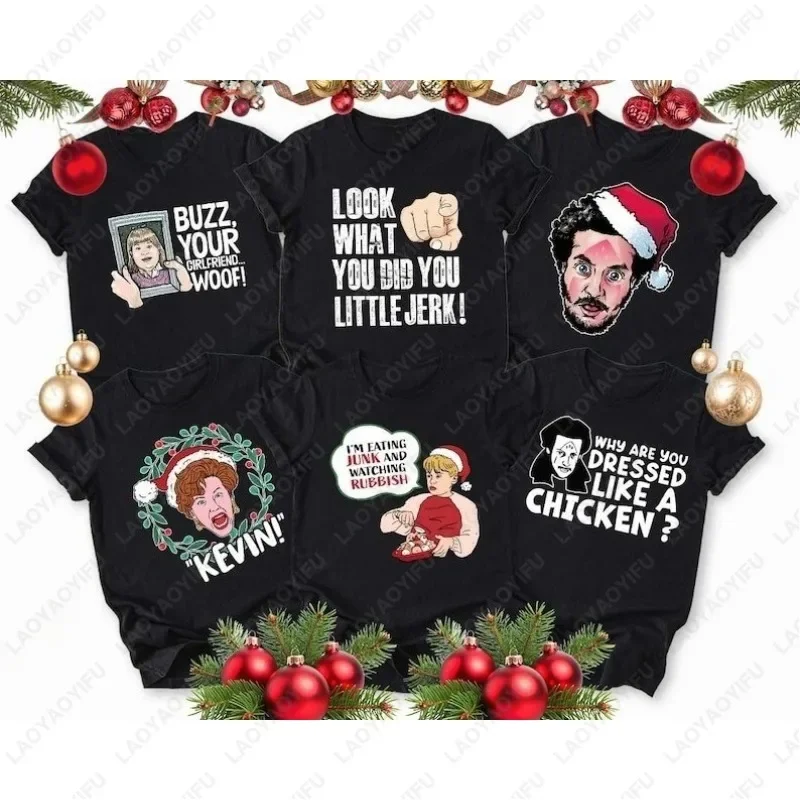 Funny Home Alone Movie Quote Christmas Holiday Humor Tees Kevin McCallister Men Women Cotton Tshirt Vintage Street Fashion Tops