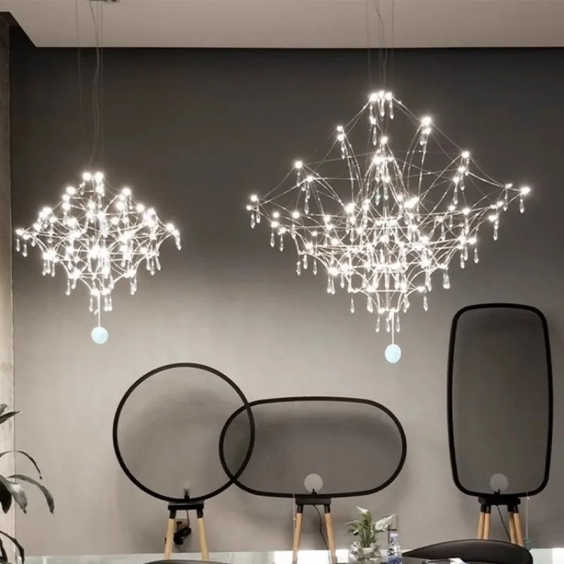 Duplex stairs light luxury restaurant Gypsy star firefly crystal engineering lamp