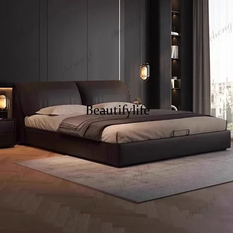 Base de Cama Doble Negra Europea, Estructura Metálica Moderna, Tamaño Adulto, Cama Matrimonial, Muebles para el Hogar N138