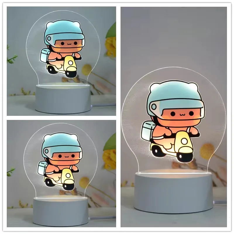 Bubu Dudu Led Night Light Remote Control Bear Panda Figures Lamp USB 16 Colors Adjustable Cartoon Home Decorative Christmas Gift