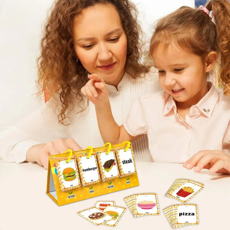 

Toddler Word Flash Cards Food Recognition Toys Cognitive Toy For Toddler Learning Double Sides Cards For Language Educational