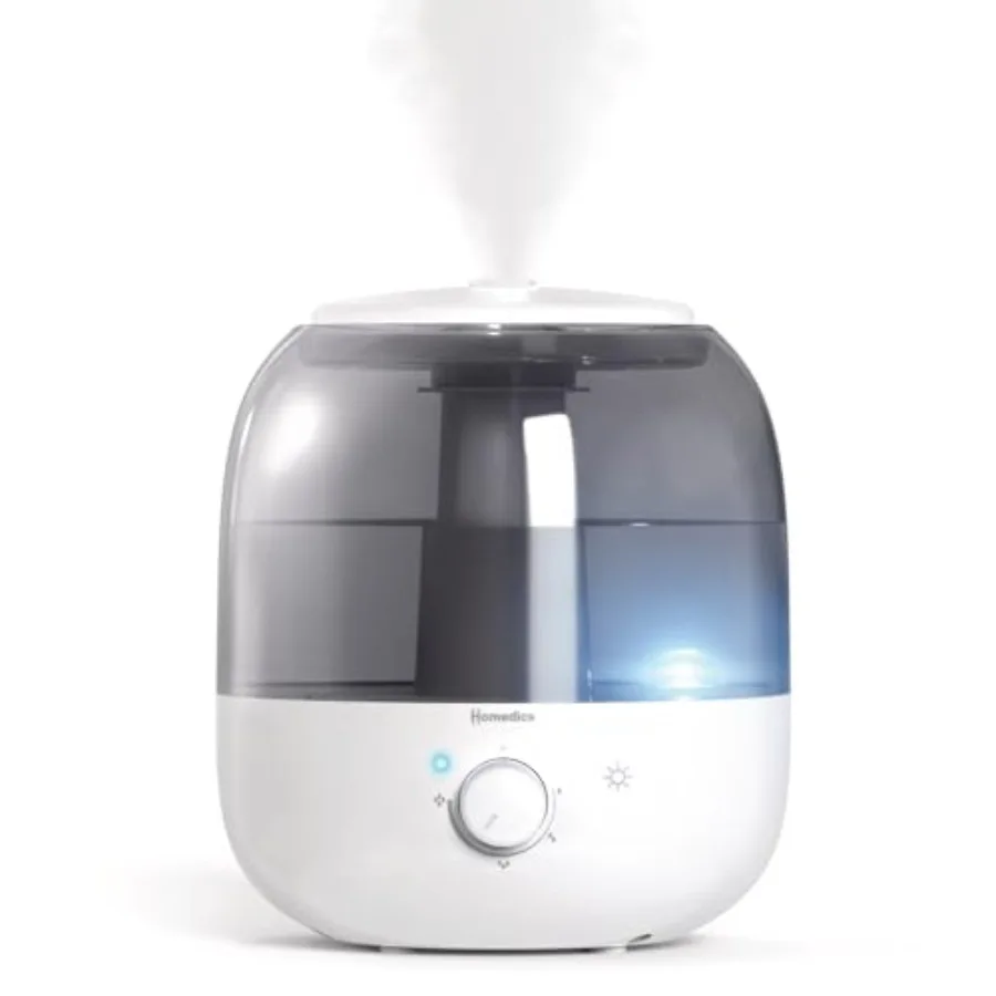 

Ultrasonic Top Fill Humidifier Cool Mist 360° Nozzle Up to 25 Hour Runtime for Large Room Bedroom Nursery Plants