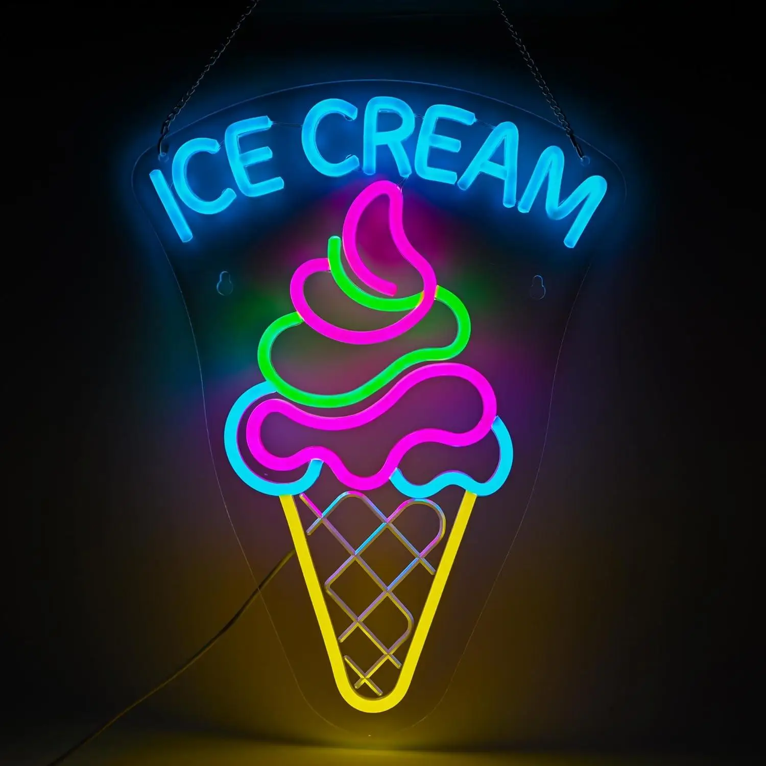 Ice Cream Neon Sign Dimmable Dessert Bar LED Light for Ice Cream Shop Bedroom Party Decor Birthday Gifts for Ice Cream Lovers