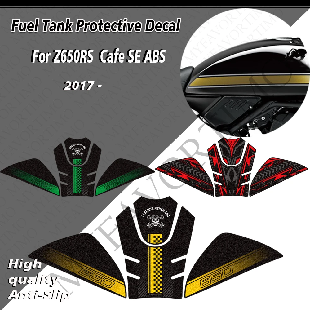 Tank Pad Cap Gas Fuel Oil Knee Protection Stickers Decals Anti-Slip Accessories 2017 - On For Z650RS Z650 RS Z 650 Cafe SE ABS