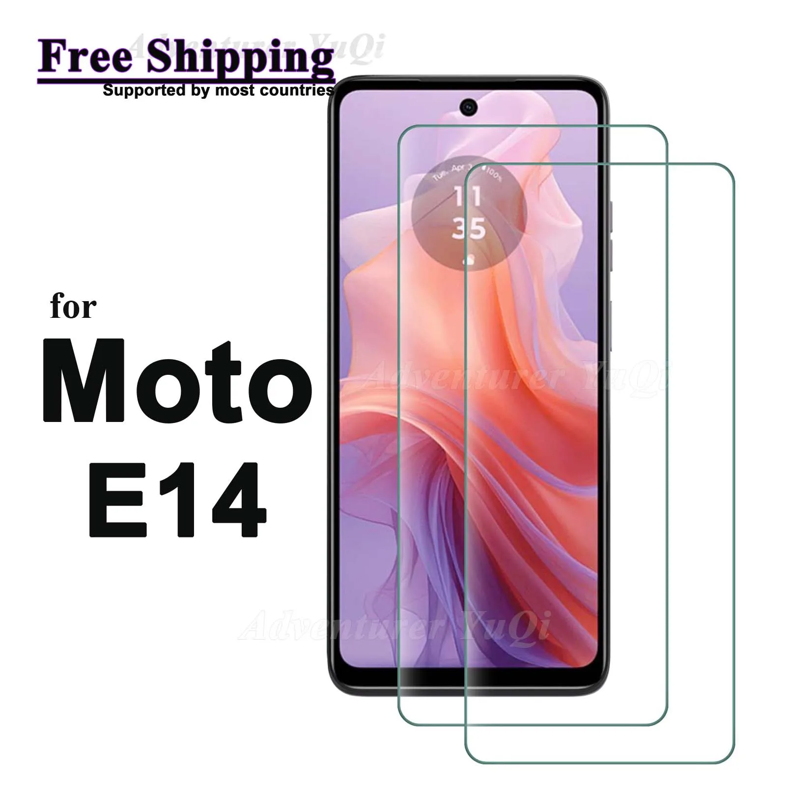 

Screen Protector for Motorola Moto E14 Tempered Glass Crystal HD 9H Transparent Anti Scratch Case Friendly High Aluminum