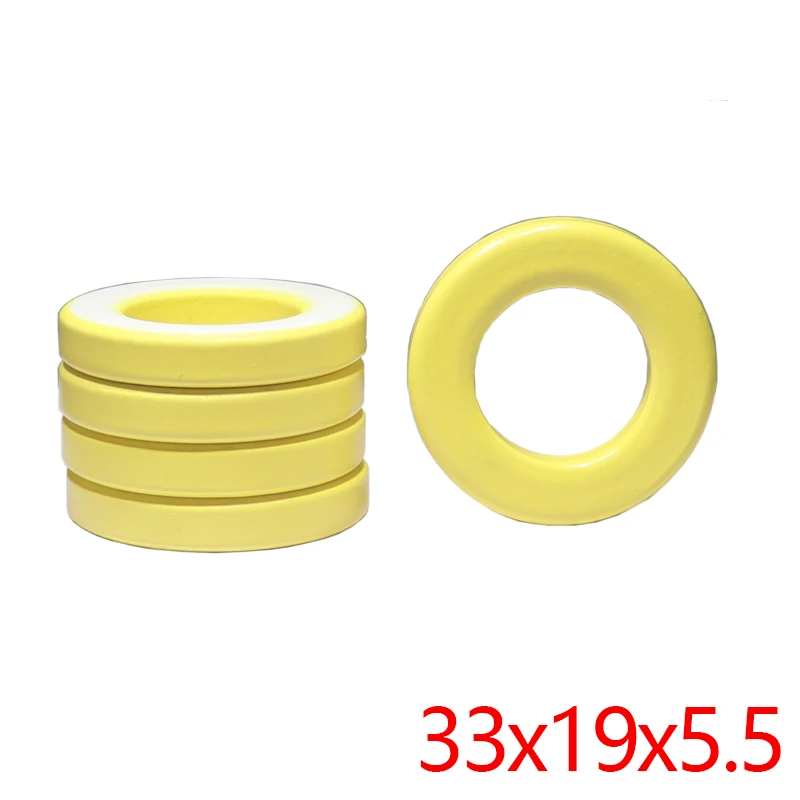 【3-1PCS】33X19X5.5MM Toroid Core Ferrite Chokes Ring Iron Powder Inductor Ferrite Rings Yellow White