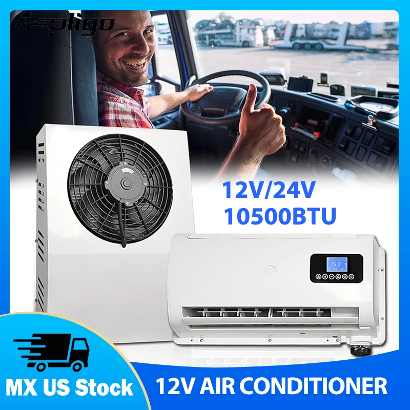 

Aspligo 12V 24V 10500BTU новый энергетический сплит-кондиционер, малошумный парковочный кондиционер для автомобиля, автодома, грузовика, кемпера, автофургона