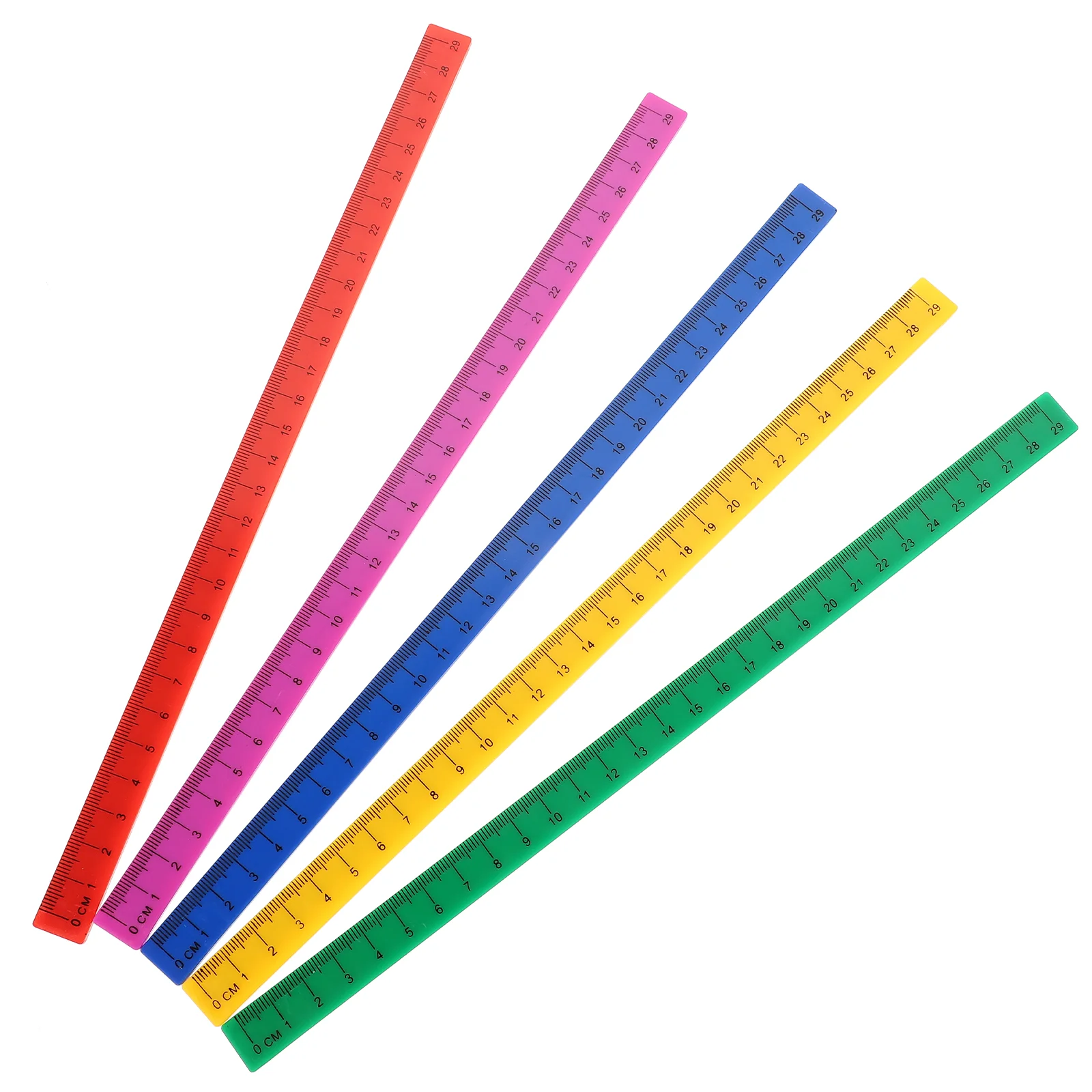 5 Pcs Matching Ruler for School Scale Circle Meter Sticks Classroom Adorable Plastic Rulers Magnetic Office