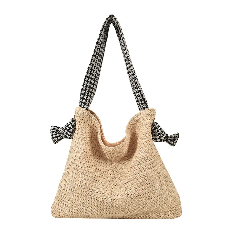 

Модная соломенная сумка Ins для женщин 2026: Новая трендовая плетеная сумка через плечо, вместительная сумка для поездок на работу