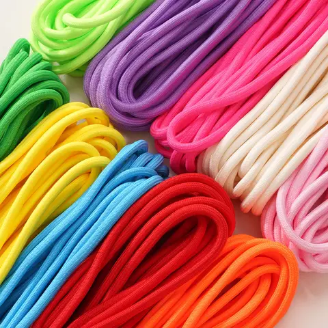  5M 5mm Solid Color Braided Polyester Rope Cord Nylon Thread For Diy Keyring Phone Chain Home Sewing Accessories Crafts Materia