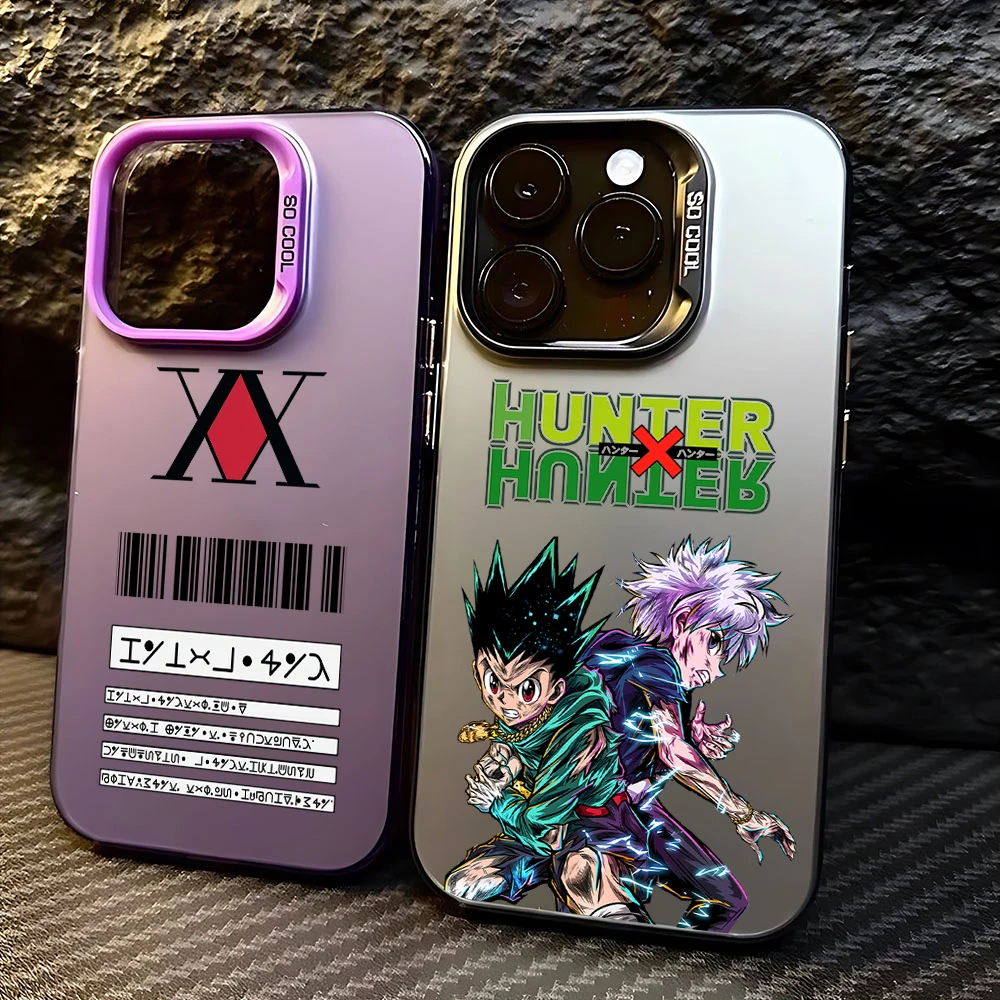 Hunter×Hunter Japońskie etui na telefon z anime do iPhone\'a 15 14 13 12 11 Pro Max X XR XSMAX 8 7 Plus Candy Matte Shockproof Back Cover