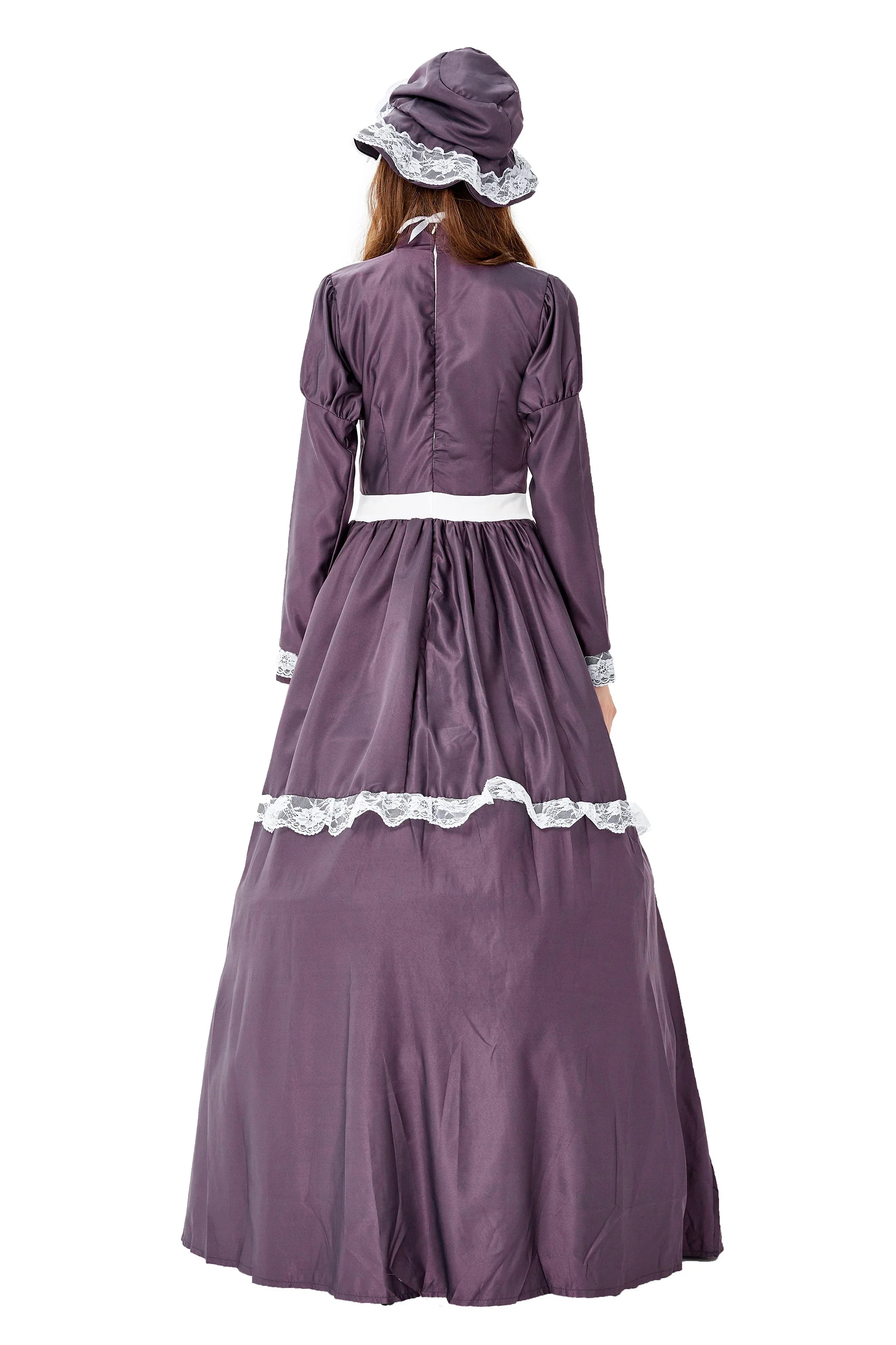 Prairie Lady Costume Victorian Laura Ingalls Wilder Cosplay Long Maxi Gown Robe Lace Dress Colony Pioneer Clothes For Women