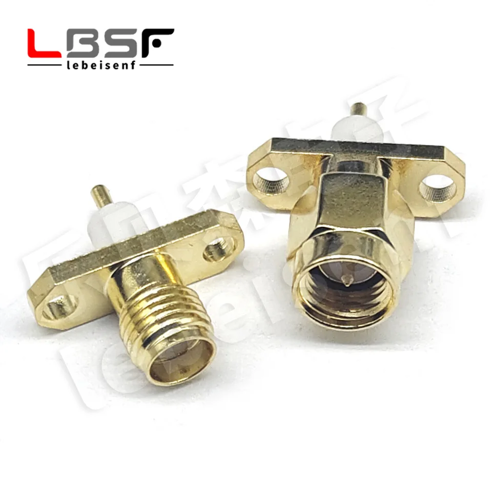 SMA-JF RF adapter SMA female/male connector 2-hole diamond shaped flange female seat inner pin inner hole