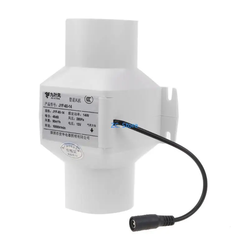 KXRC 60mm Ventilador exaustão com regulação velocidade para ventilação banheiro doméstico