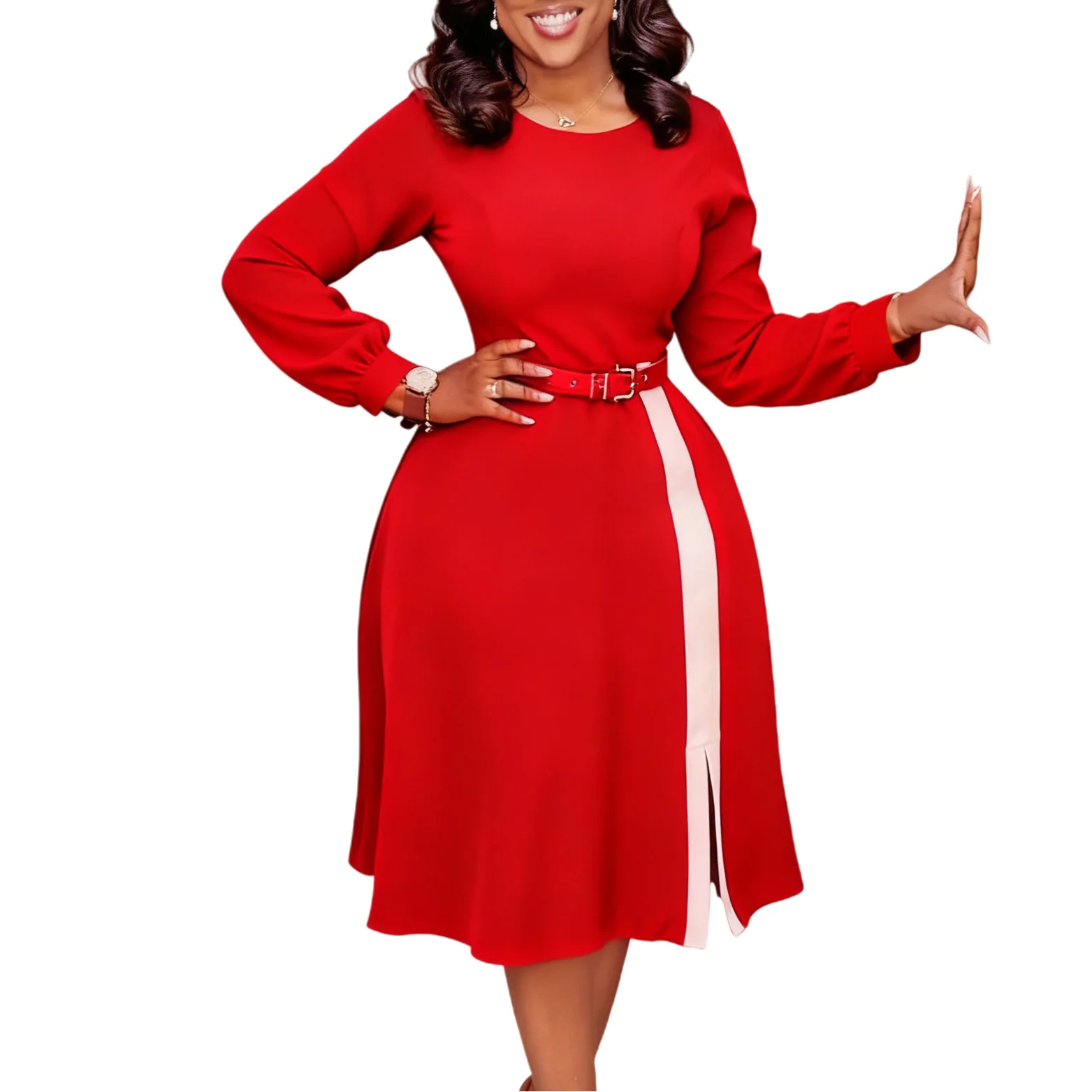 فساتين أفريقية للنساء للحفلات المسائية أنيقة لربيع بأكمام طويلة ورقبة دائرية فستان ضيق فساتين Dashiki أنقرة 2026