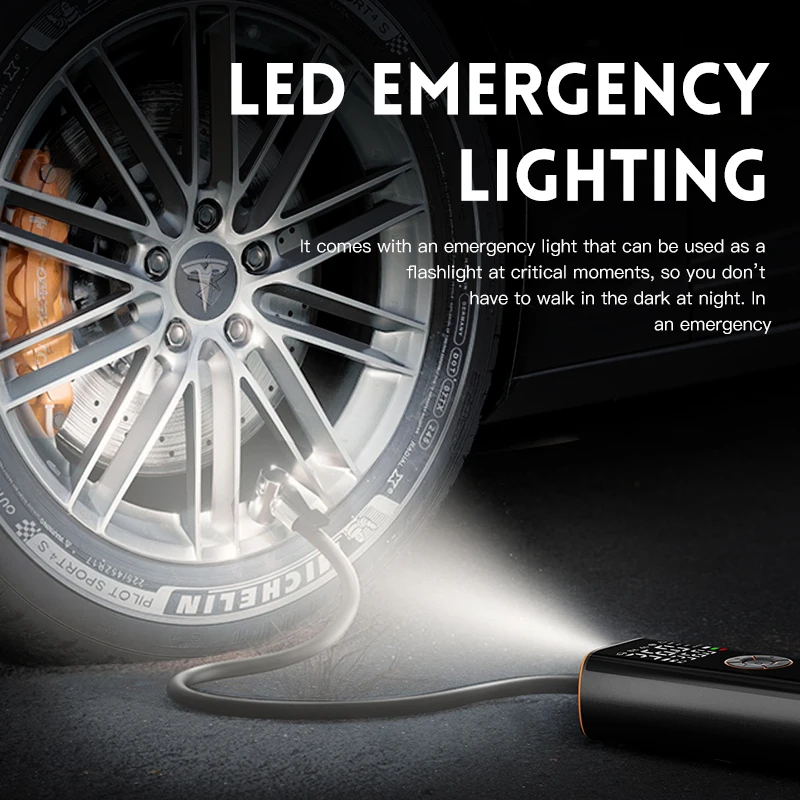 Compresor de aire portátil inalámbrico para neumáticos de coche, bomba eléctrica de 150 PSI con manómetro digital, linterna LED, bomba de aire para coche, motocicleta, bicicleta y pelota, bomba de aire inteligente