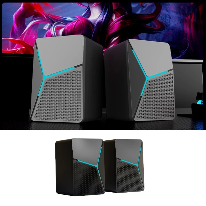 Desktop Speakers, Gaming Speaker Easy USB Connection, for Computer Laptop Sound Systems Easy Setups Speakers Accessories