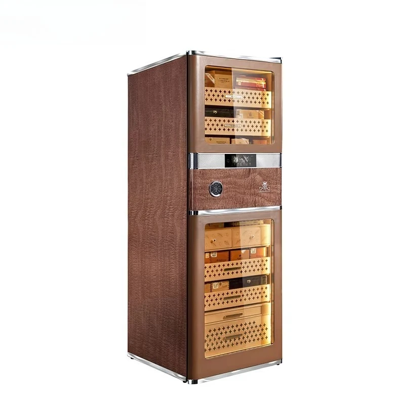 RR Series Electric Cigar Humidor Cabinet Temperature Control App-Controlled 448L Capacity Household Use Burl Wood