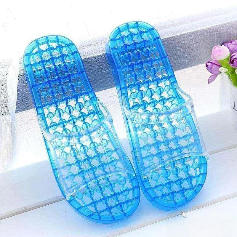 

Non-Slip Bath Slippers Men Women Bathroom Shoes Drainage Simple Summer Massage Foot Bottom Pressure Points Slippers