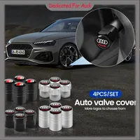 4Pcs Car Valve Caps Wheel Tires Air Tyre Stem Protective Cover For Audi Sline A3 8P 8L 8V A4 B8 B6 B7 B9 A6 C6 C7 S5 A7 S3 S4 S5