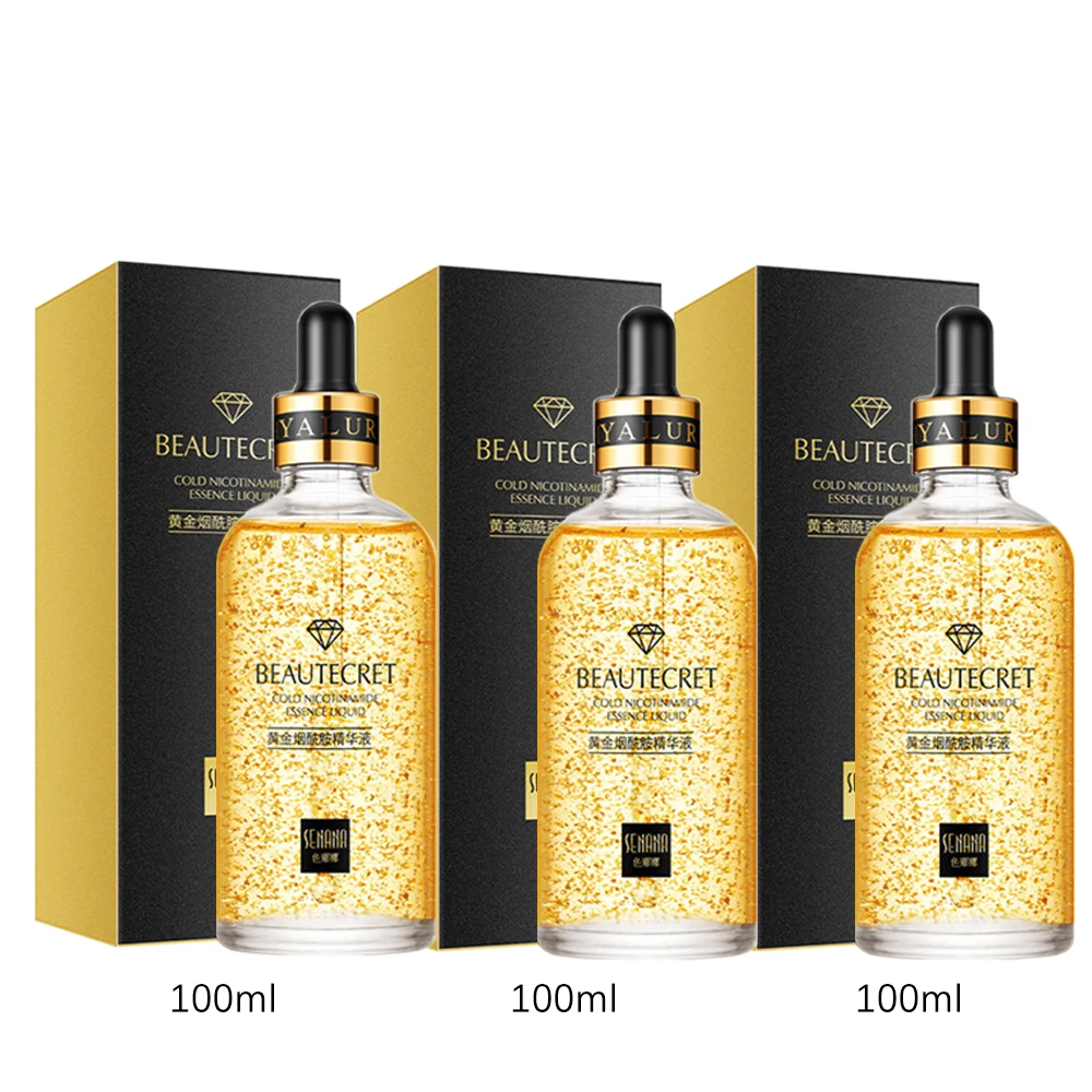 

3Pcs 100ml 24K Gold Face Serum Skin Care Serum Korean Facial Care Product Nicotinamide Essence Moisturizing Skin Care Sets