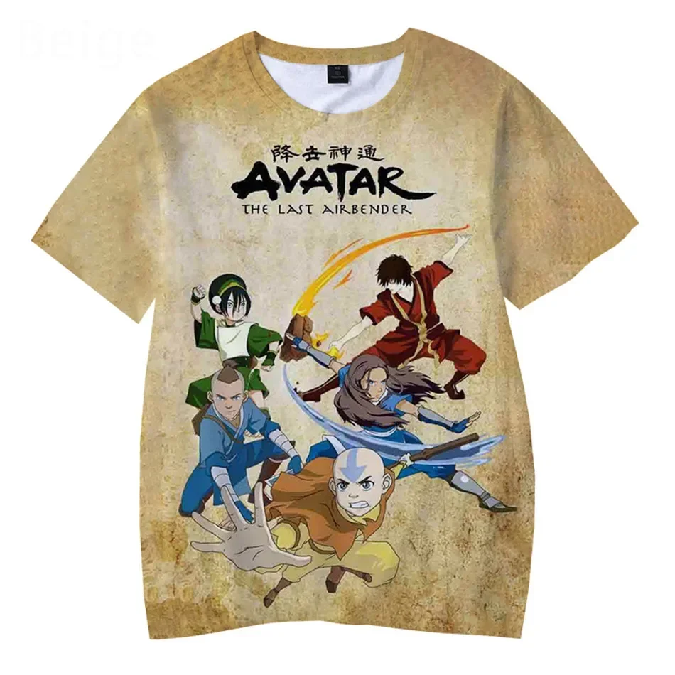 Summer 4-13Y Children Anime Tshirt Boys Girl Fashion Avatar The Last Airbender 3D Print T-Shirt Kids Teen Baby Birthday Clothes