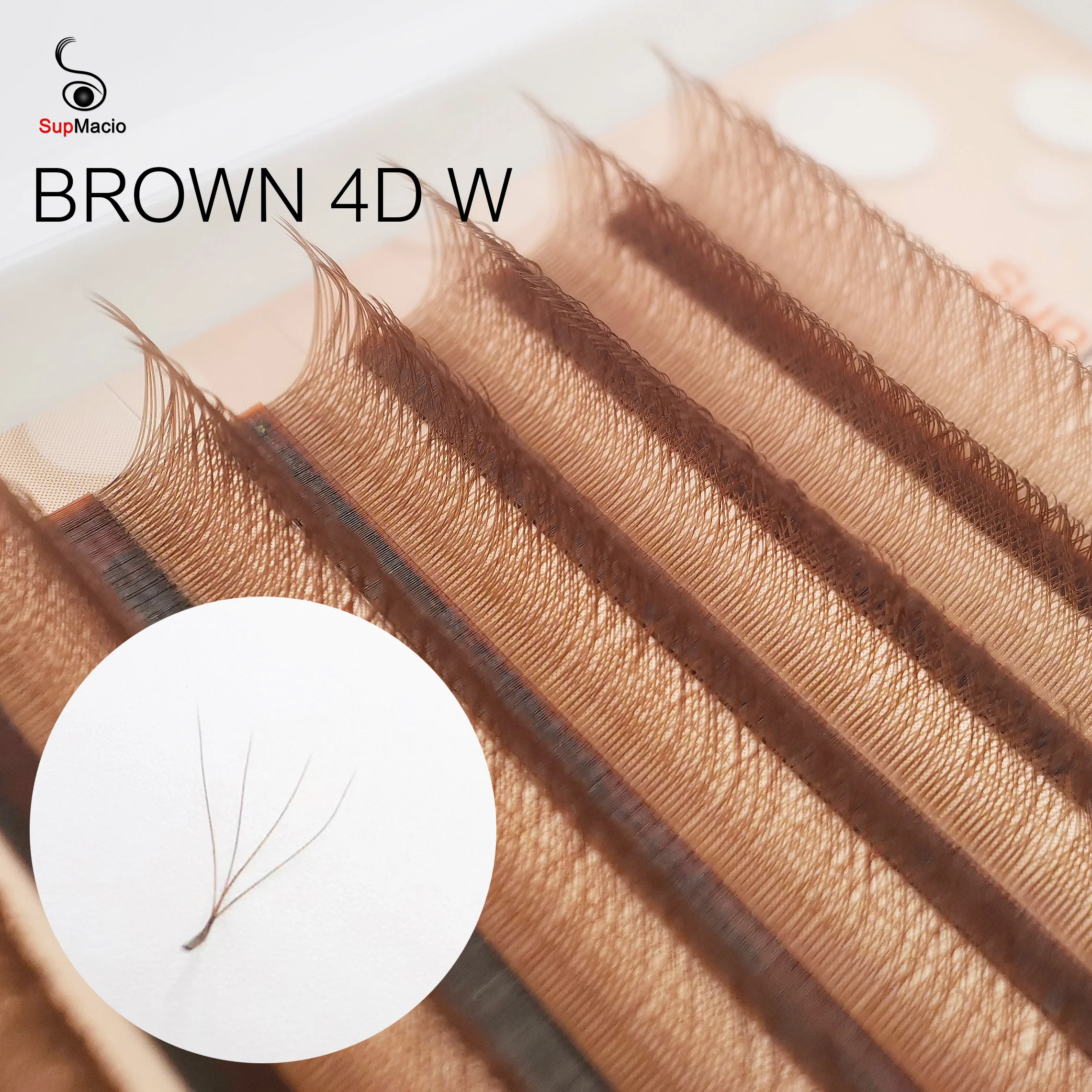 Supmacio 4D W Lashes Jasnobrązowy Mix Clover Wire W 4D Przedłużanie Rzęs Objętościowe Wachlarzyki