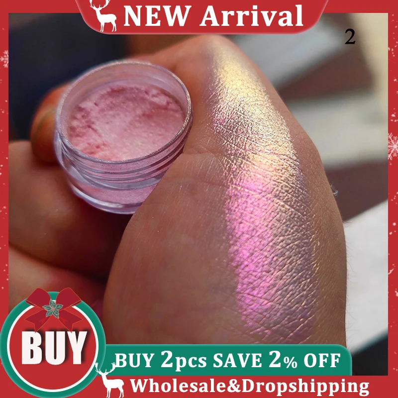 Gradual Color Polarization Glitter Eyeshadow Powder Metallic Laser Ultra-Fine Chameleon Face Highlighter Nail Art Decor 1 Jar