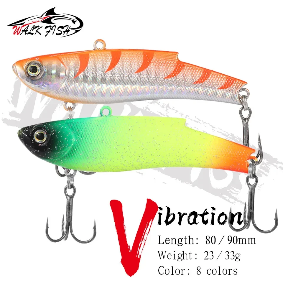 WALK Fish 23g 33g Vibrations-Angelköder für Weite Würfe, Rasselköder, Wobbler, Kunstköder aus Kunststoff, VIB, Harter Köder für Meeresangeln und Forellenangeln