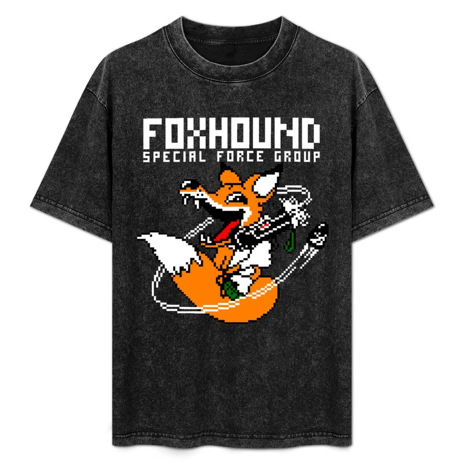 

FOXHOUND PIXELART FOX WHITE T-Shirt Thanksgiving Casual Tee