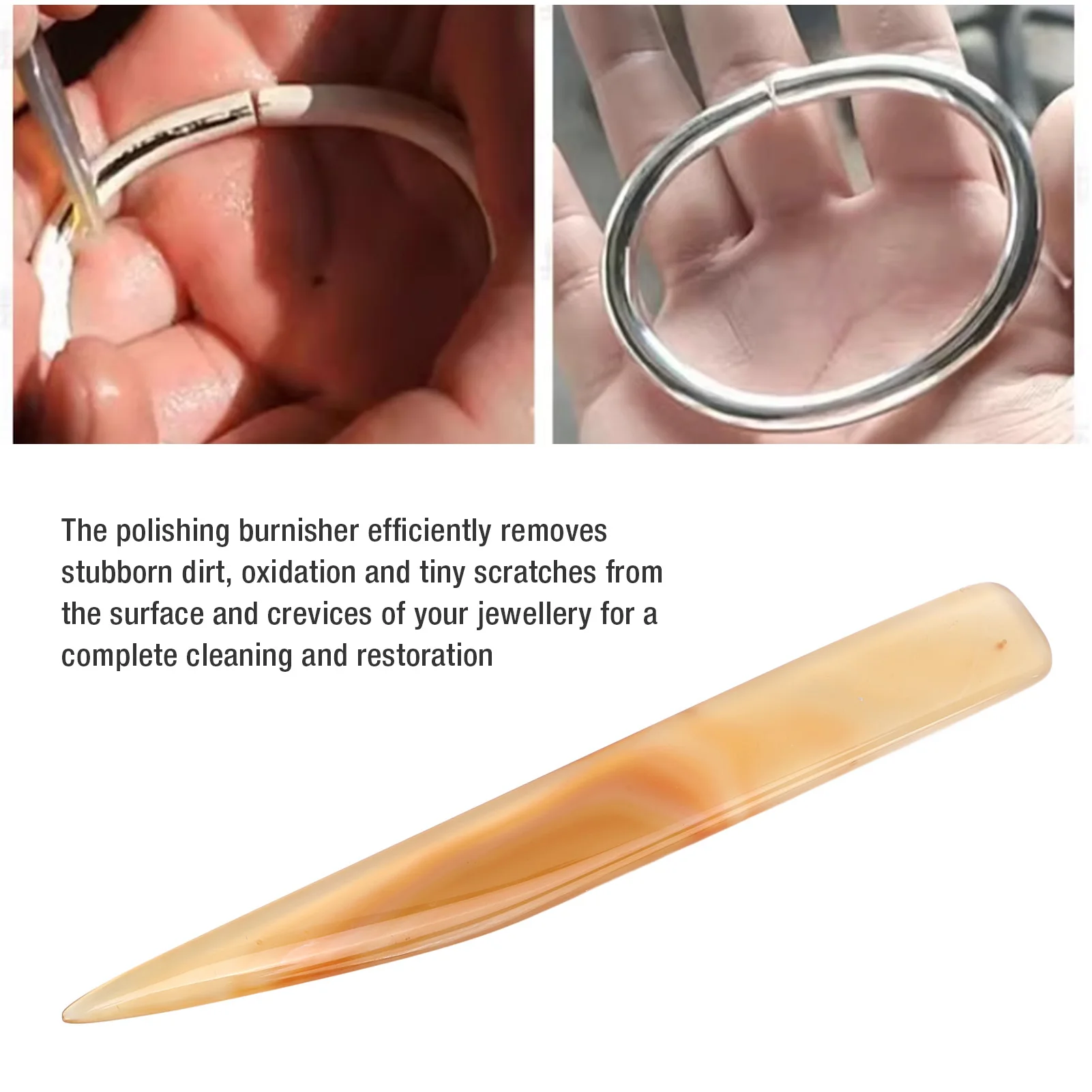 Agate Polishing Burnisher Goldsmith Tool Hand Jewelry Burnisher Jewellery Maintenance Versatile  Cleaning Gray for Copper