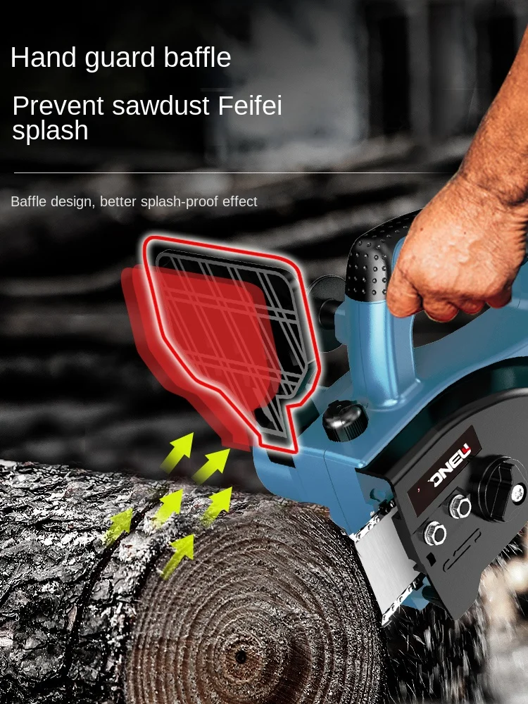 

Lithium electric chainsaw high power rechargeable household small handheld outdoor electric saw tree cutting wood felling saw