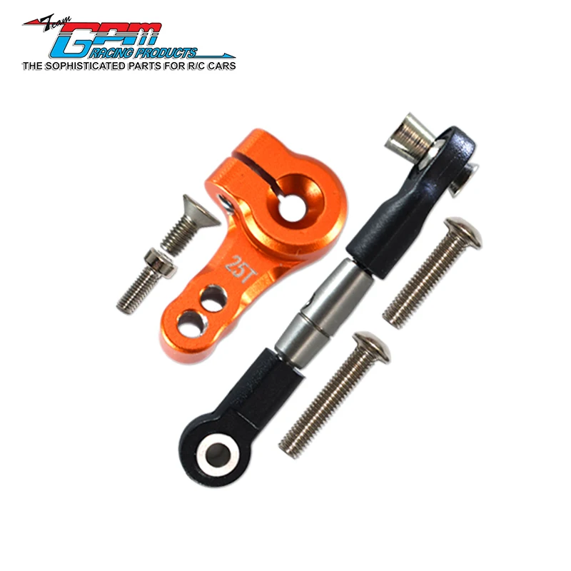 Drążek kierowniczy ze stali sprężynowej GPM + 25T aluminiowy róg serwa do TRAXXAS 1/10 Rustler Slash