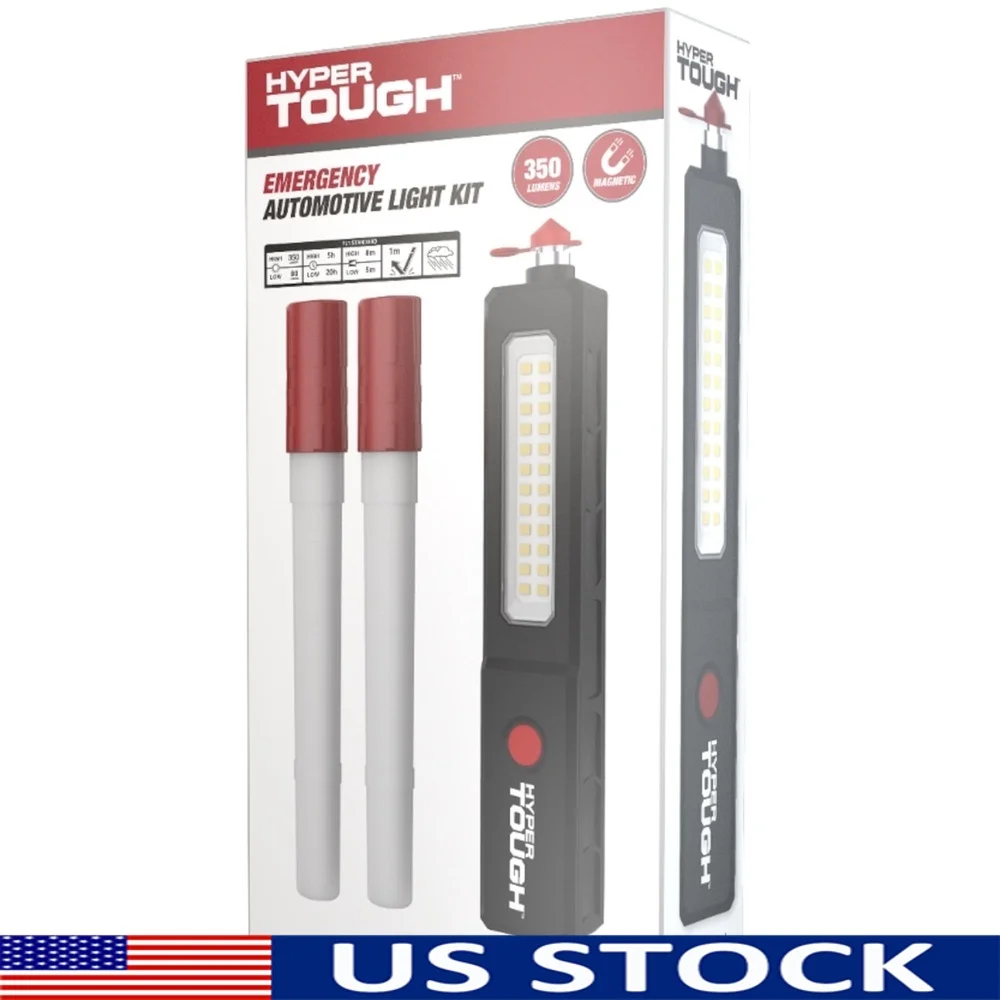 

350 Lumen LED Emergency Light Kit with Window Breaker Seatbelt Cutter Magnetic Base Red Flashing Flares Battery Operated