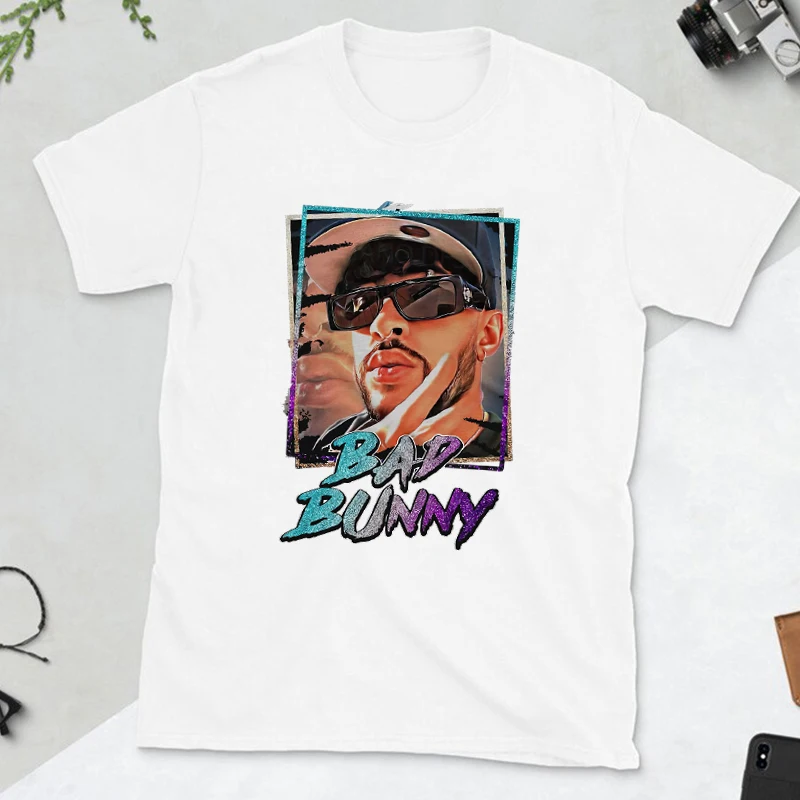 Frauen T-Shirt Hip Hop Rapper Bad Bunny Sommer Kurzarm T-Shirt Muster T-Shirt Männer Grafik T-Shirts yk2 Streetwear