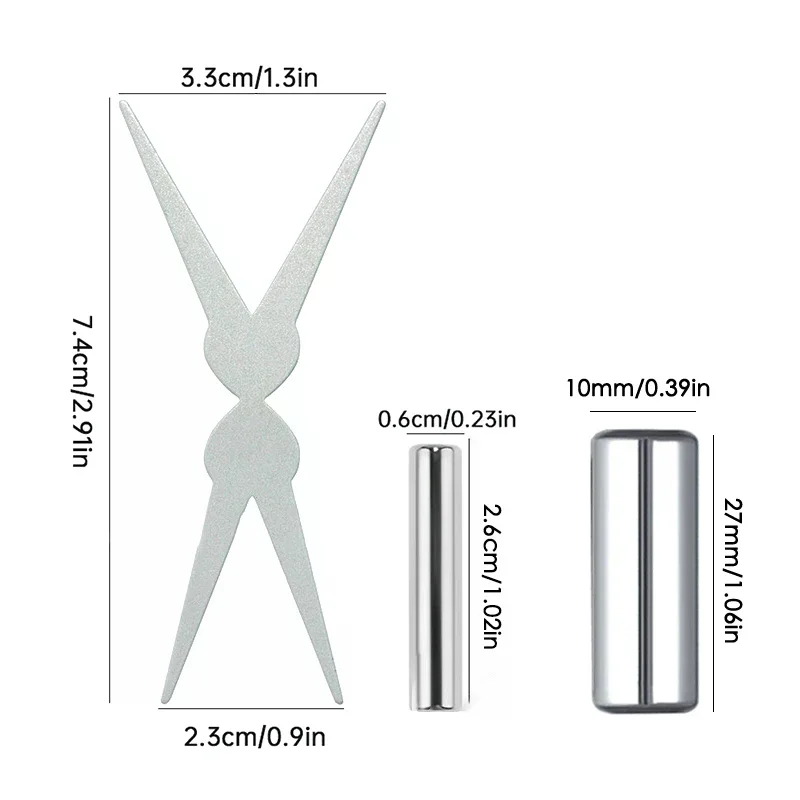 Unhas grandes em forma de y de duas cabeças, formato francês, forte ímã de olho de gato, folha de ferro, esmalte em gel para arte em unhas, efeito magnético, manicure