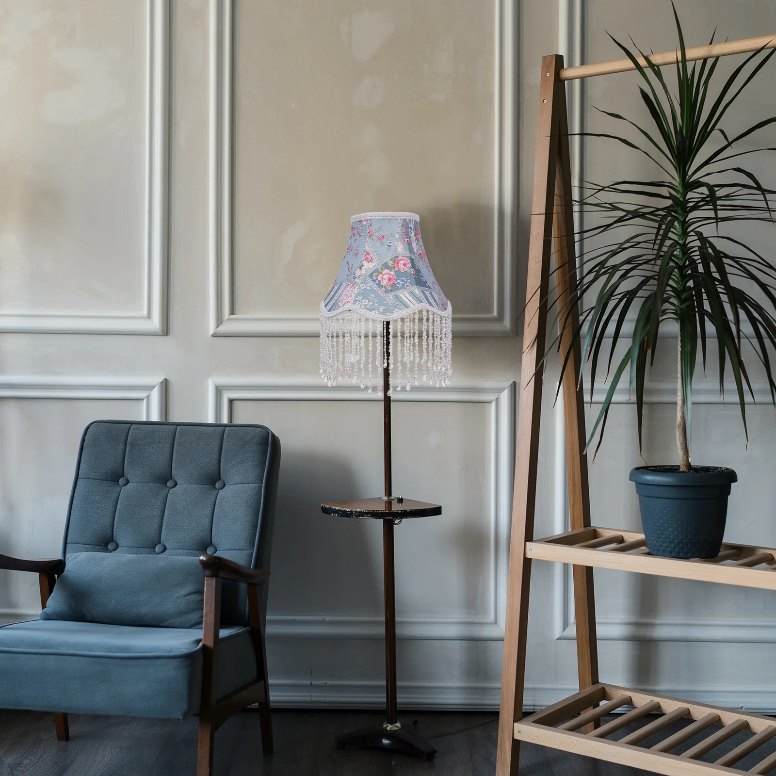 

1pc Cloth Lamp Shade European Style Fabric Light Cover With Crystal Tassel For Bedroom Living Room Lighting Fixture Decorative