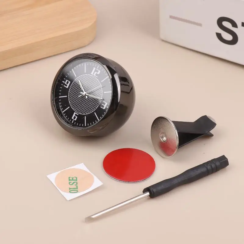 

40mm Car Clock Luminous Mini Automobiles Internal Stick-On Digital Watch Mechanics Quartz Clocks Auto Ornament