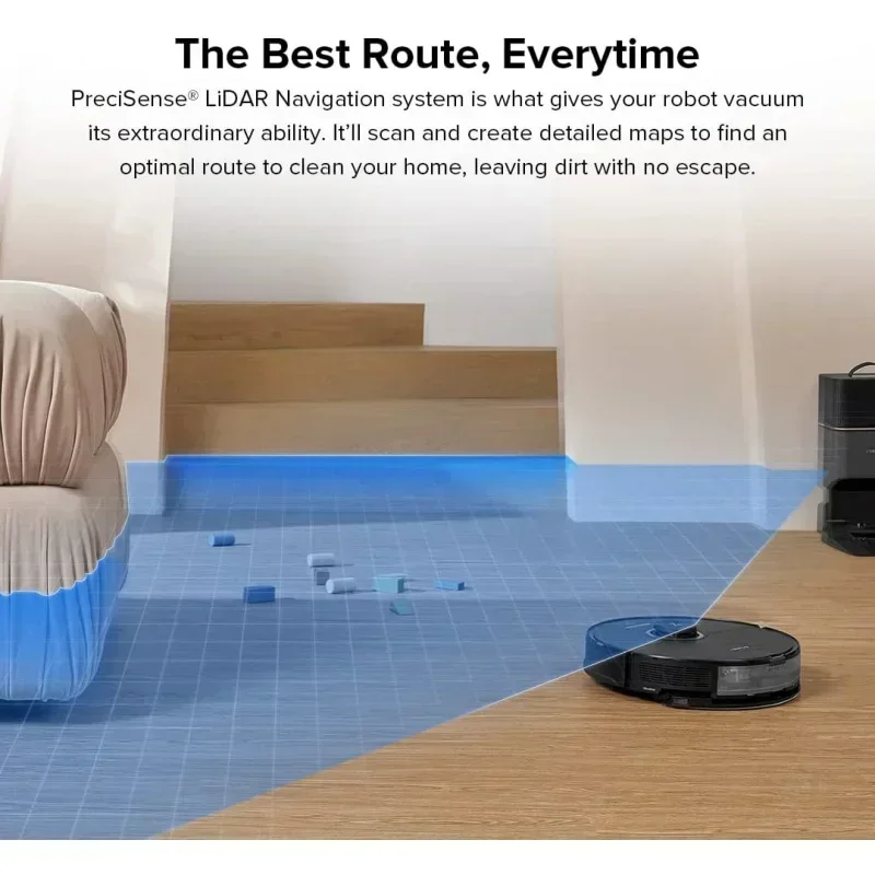 D2Broborock S8  Robot Vacuum,Sonic Mop with Self-Empty Dock,Stores up to 60-Days of Dust,Auto Lifting Mop,Ultrasonic Carpet Det