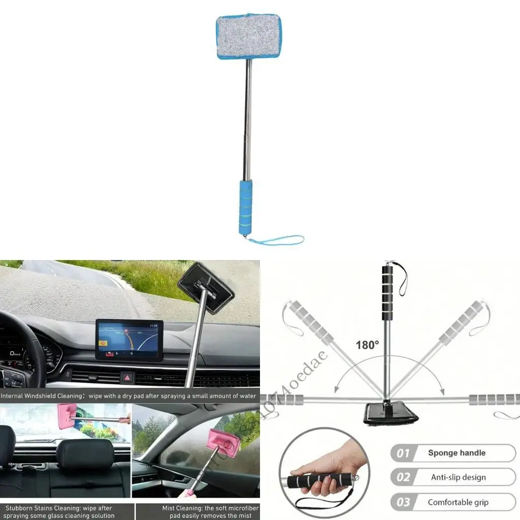 Universal Application Auto Glass Cleaner Telescopic Handheld Design Stainless Steel Adjustable 32 to 50cm 