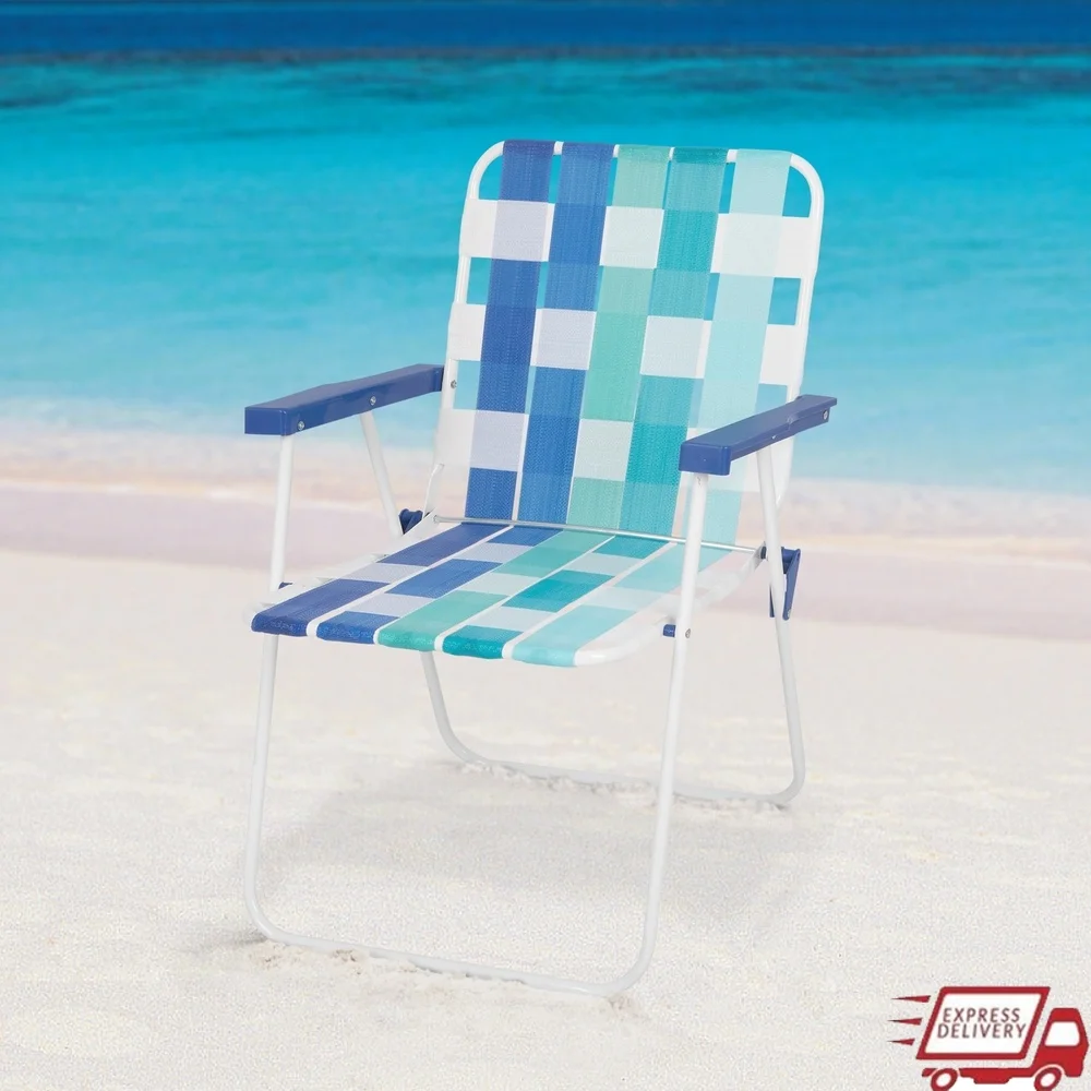 

Lightweight Folding Beach Chair Portable Outdoor Seating Rust Resistant Frame Durable Web Fabric Ideal Camping Picnics