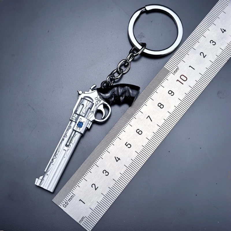 デビルメイクライ ローズリボルバーモデルキーホルダー ダンテ ネロ ブルーおもちゃ銃 メタルバックパックペンダント コレクタブルギフト 男の子向けオーナメント