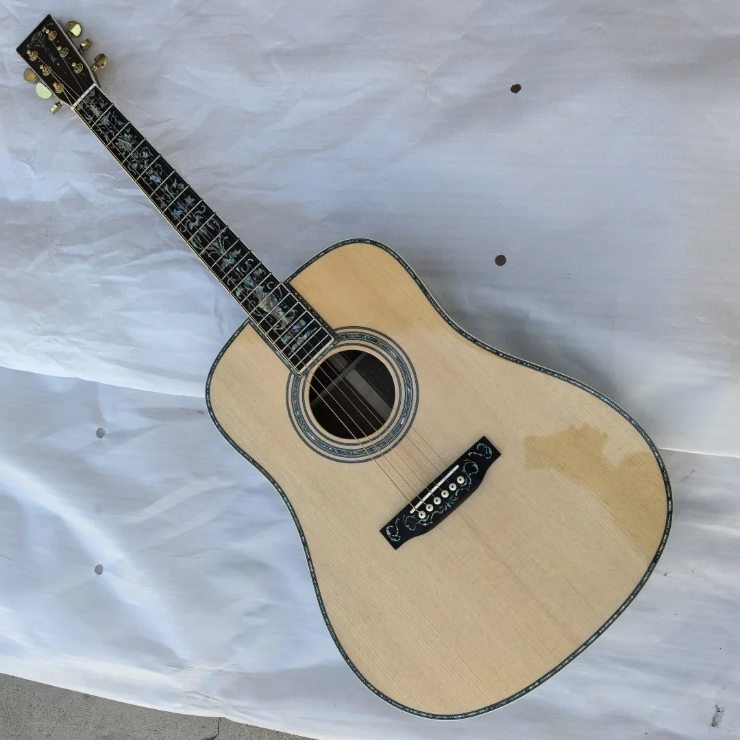 

D45 Type Solid Spruce Top Ebony Fingerboard Mahogany Sides and Back 41 Inch High Quality Folk Acoustic Guitar
