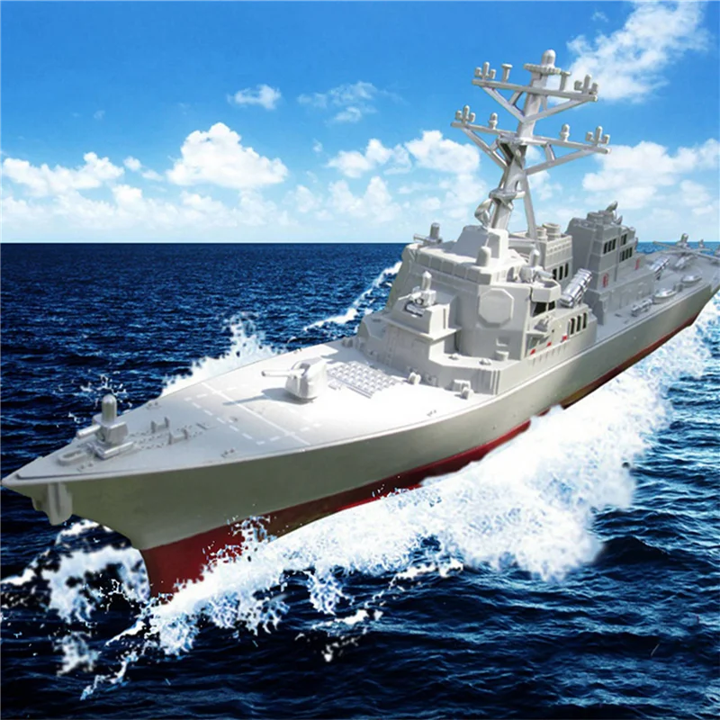 Modelo de barco destructor de misiles guiado 3X estático con soporte de exhibición modelo de buque de guerra DIY educativo