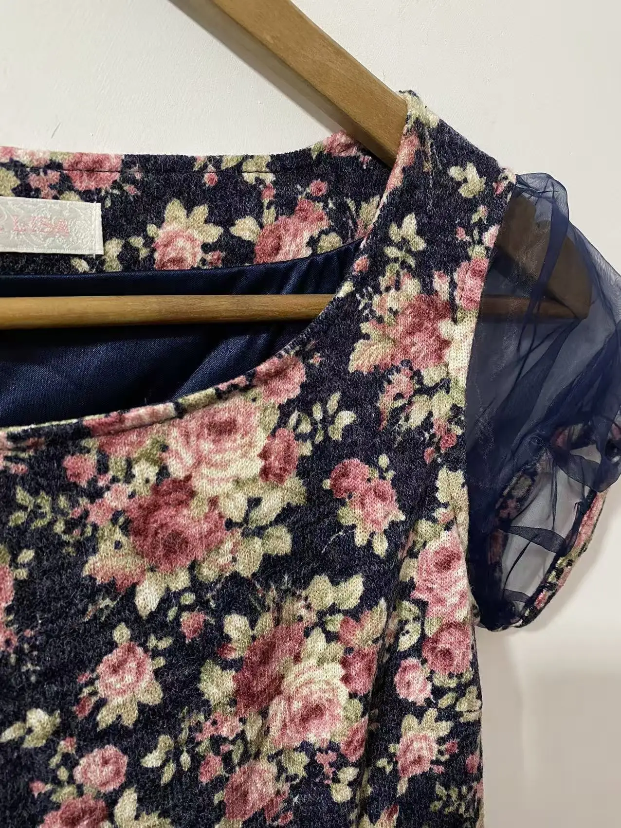 Vendas Japonesas Liz Lisa Floral Impresso Malha Organza Manga Curta Mini Vestidos