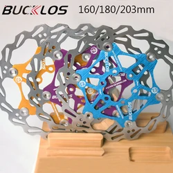 BUCKLOS MTB Disc Brake Rotor 160/180/203 Bicycle Floating Rotor Heat Dissipation Mountain Bike Pads Bike Brakes Part